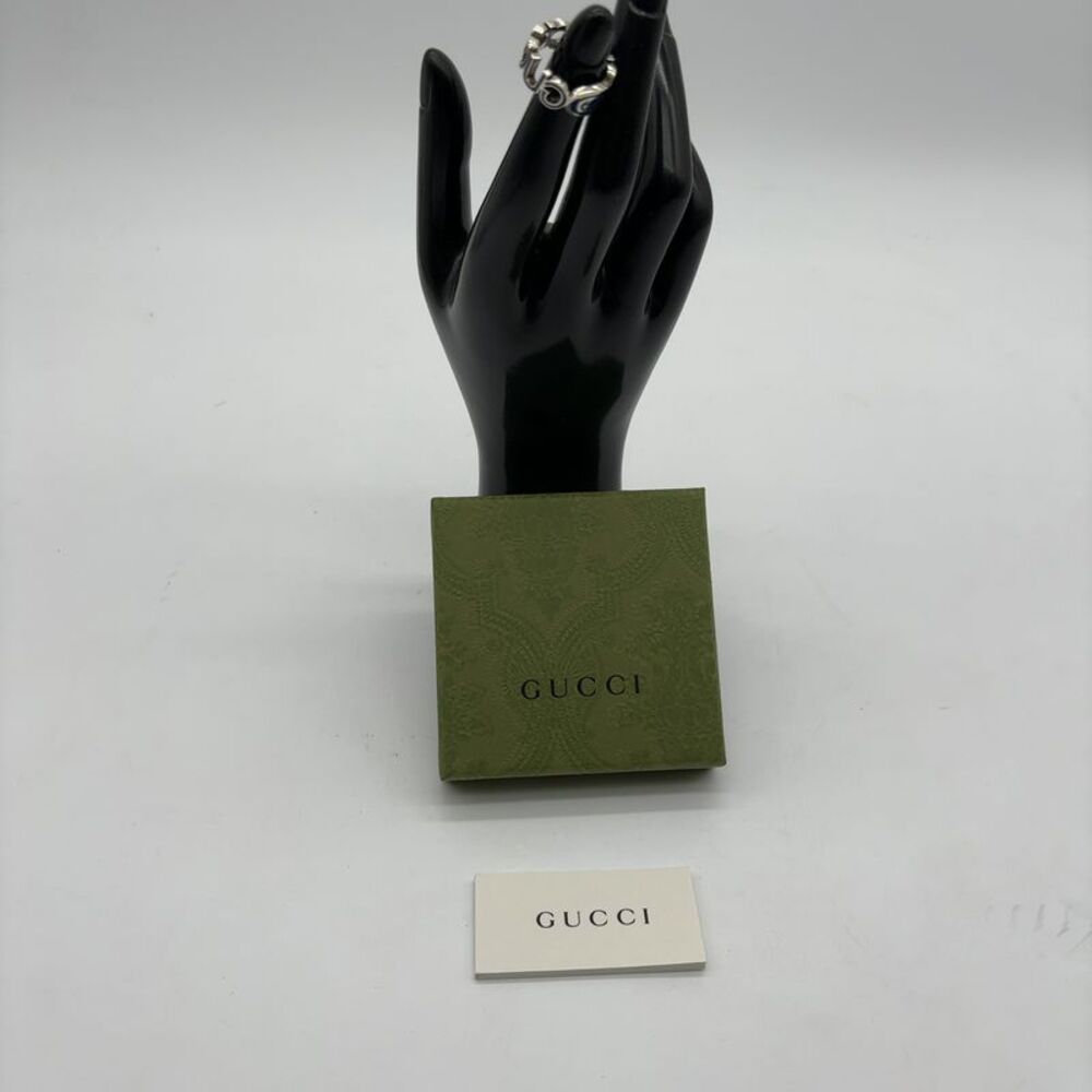 Gucci Silver Ring Blue lining
